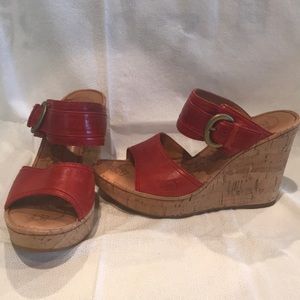 Born Red Platform Wedge